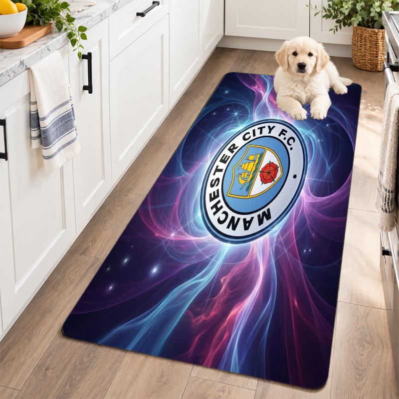 Flannel Kitchen Mat Manchester City Soft Area Rug Non Slip Floor Carpet Home Decoration