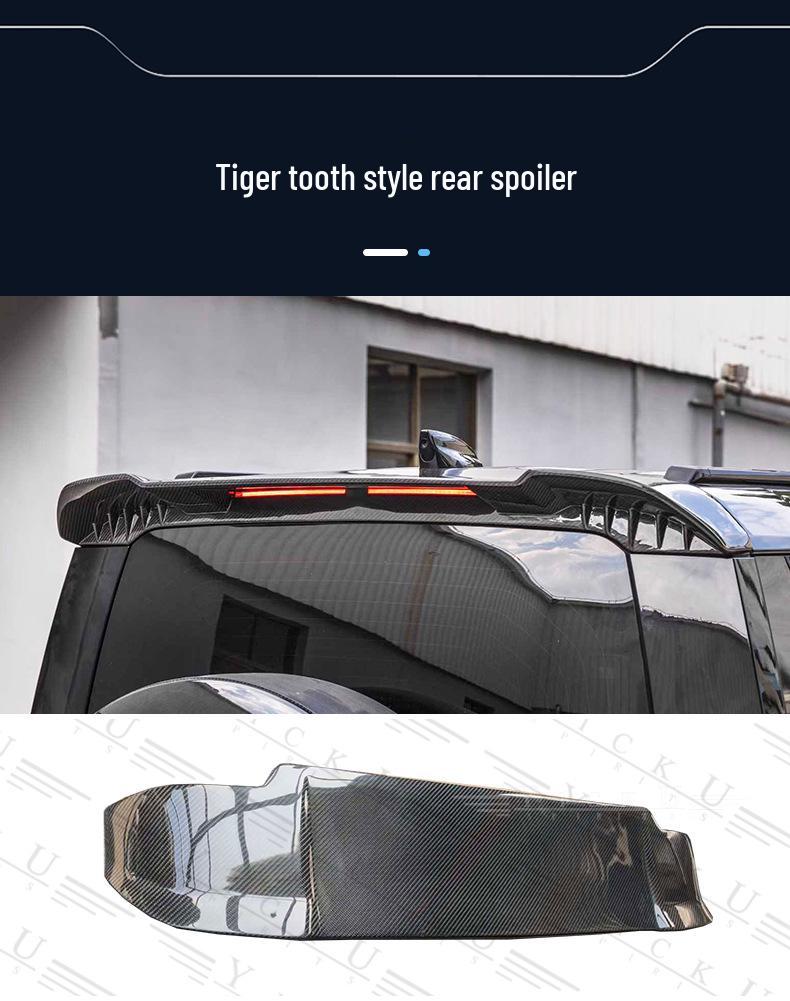 Land Rover Defender Carbon Fiber Rear Spoiler - Chelsea, Tiger Fang, KN Styles