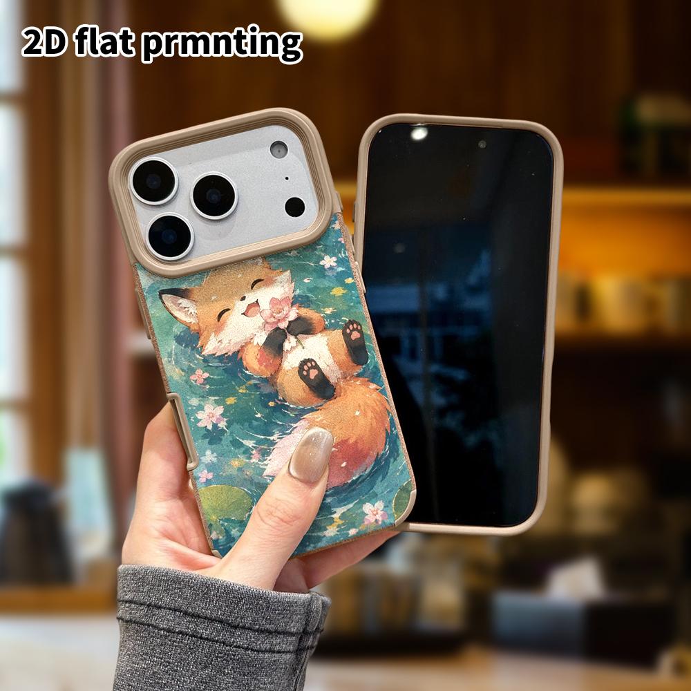 Phone Case: Lambskin 2D Flat Samsung Galaxy A34 A35 M05 M06 S20 S22 S21 FE Plus 5G Protective Case, Little Fox in the Lotus Pond, Christmas and Hallow
