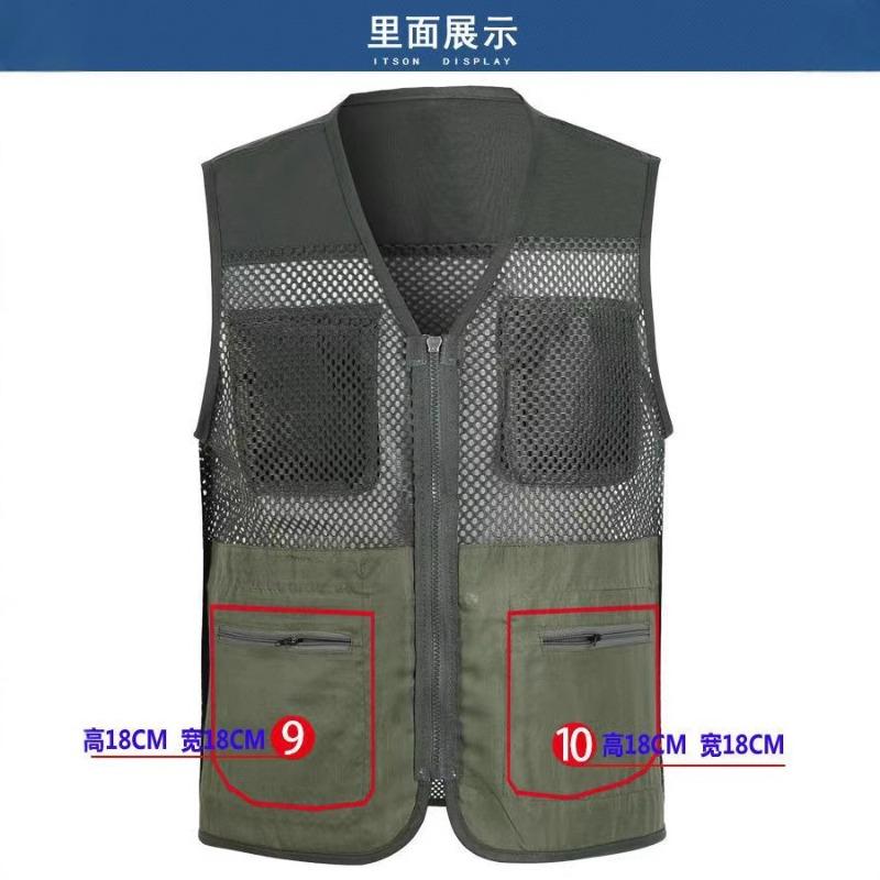 Spring Summer Mesh Autumn Multi-Pocket Vest Man Fishing Photography Men's Tactical Flying Vest