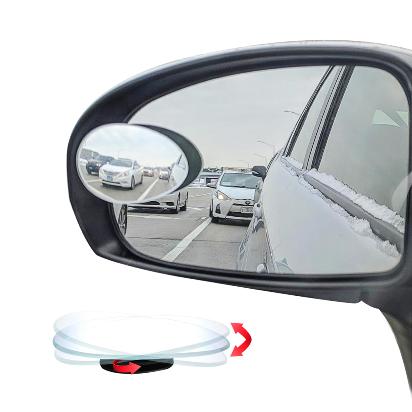 

Ampper Car Auxiliary Mirror Blind Spot Mirror, 360° Angle Adjustable Rearview Mirror, Side Mirror(Oval 4 Pieces) Pack of 4