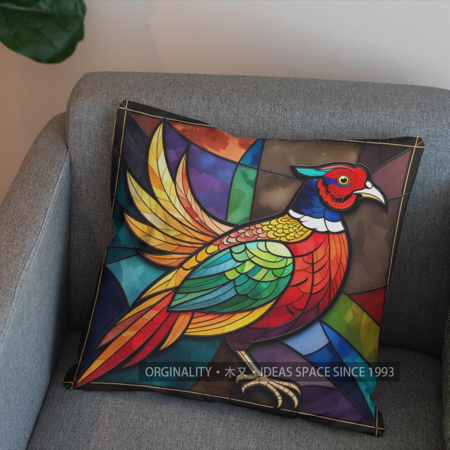 2D Colorful Phoenix Art Pillow For Home Decor Pattern Cushion Cover Suitable For Sofa Bedroom Car Pillow Cover