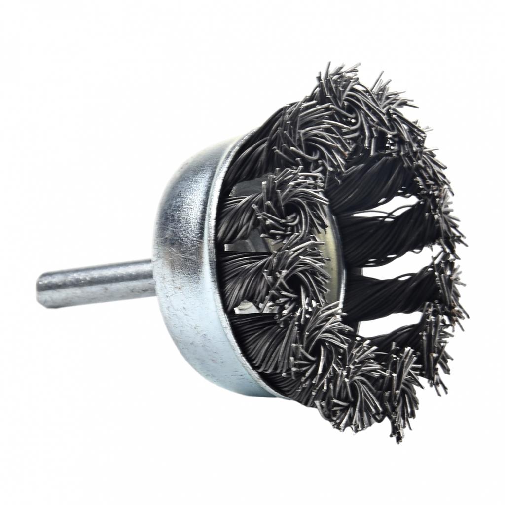Metal Wire Wheel Cup Brush Crimped with /4" Shank For Die Grinder Drill
