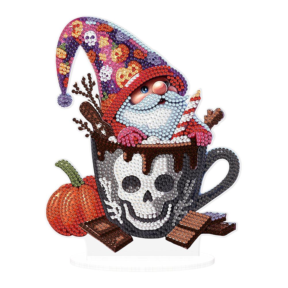 Acrylic Happy Halloween Diamond Painting Tabletop Ornaments Kit Table Top Diamond Painting Ornament Kits for Home Office Decor
