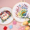 New Diy Handmade Embroidery Material Bag, European Abstract Animal Peacock Hedgehog, Needle And Thread Set