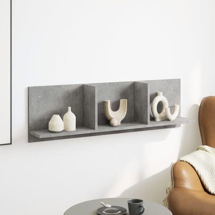 VidaXL Wall Cabinet 100x16.5x30 Cm Concrete Grey Engineered Wood, Floating Wall Cabinet, Wall Shelf, Wall Display Cabinet, 854862
