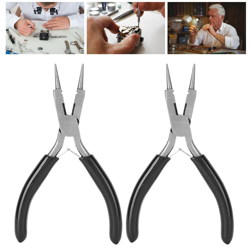 2Pcs Round Nose Pilers 4 In 1 Multifunction Hand Made Tool for Wire Wrapping Jewelry Watch Making