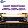 Front Grill Mesh Grille Erts Cover Frame Trims Kit For Ford Bronco 21+ Purple