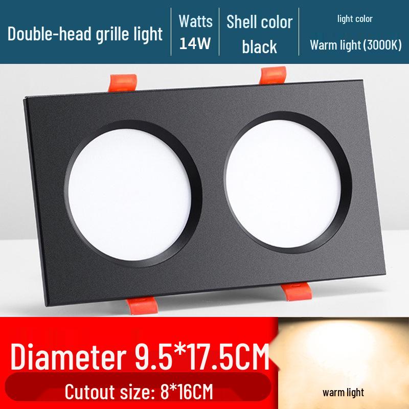 Ultra-Thin Dual/Single Head Recessed Square LED Spotlight for Commercial & Household Use