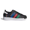 Adidas Originals SUPERSTAR C Comfortable Abrasion Resistant Low top Kids' Skateboarding Shoes Black White Red FW5237