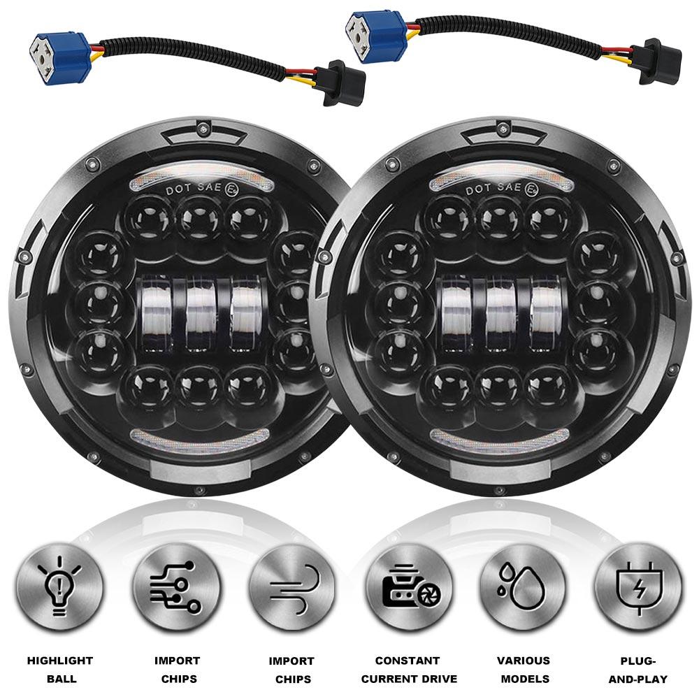 

7-дюймовая светодиодная круглая фара для мотоцикла с дальним/ближним светом 6000LM, супер яркая передняя фара DRL, указатели поворота для уличного мотоцикла