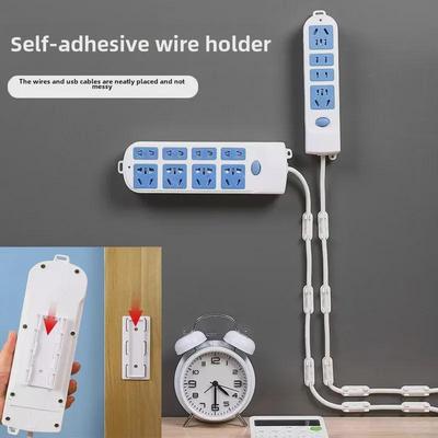 Large Punch-Free Self-Adhesive Wire Holder Clip for Charging Cable Storage
