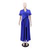 Women's Casual Elegant Slim A-line Dress - Short-Sleeved, Lapel Design