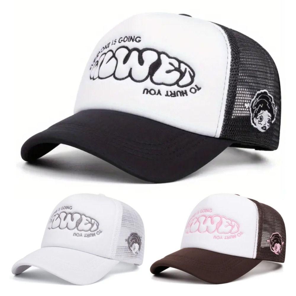 Sunscreen Hat Baseball Cap Letter Embroidery Snapback Cap Sunscreen Cap Trucker Cap  Men Women