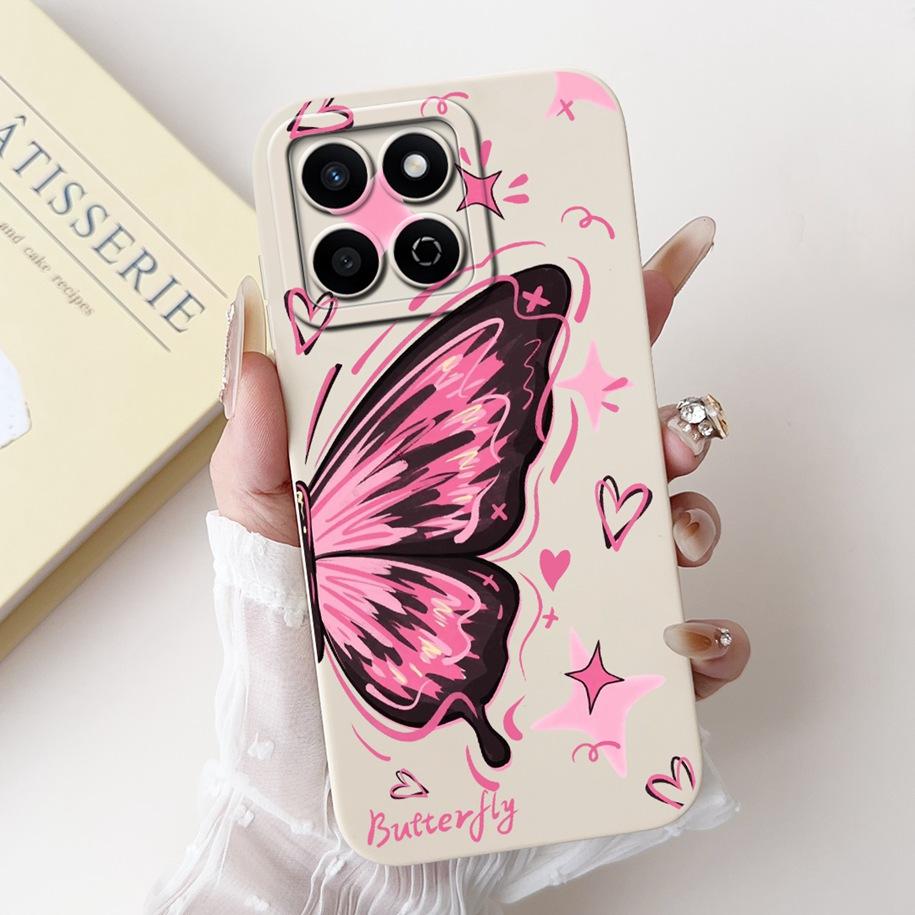 Shockproof Case For Honor X7c Cover HonorX7c 4G Funda Fashion Bowknot Marble Soft Liquid Silicone Cases For Honor 200 Smart Etui