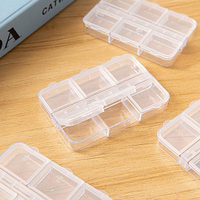 Caja de Almacenamiento de Plástico con 6 Compartimentos para Joyería, Collares, Organizador Transparente, Estuche Soporte, Organizador de Manualidades