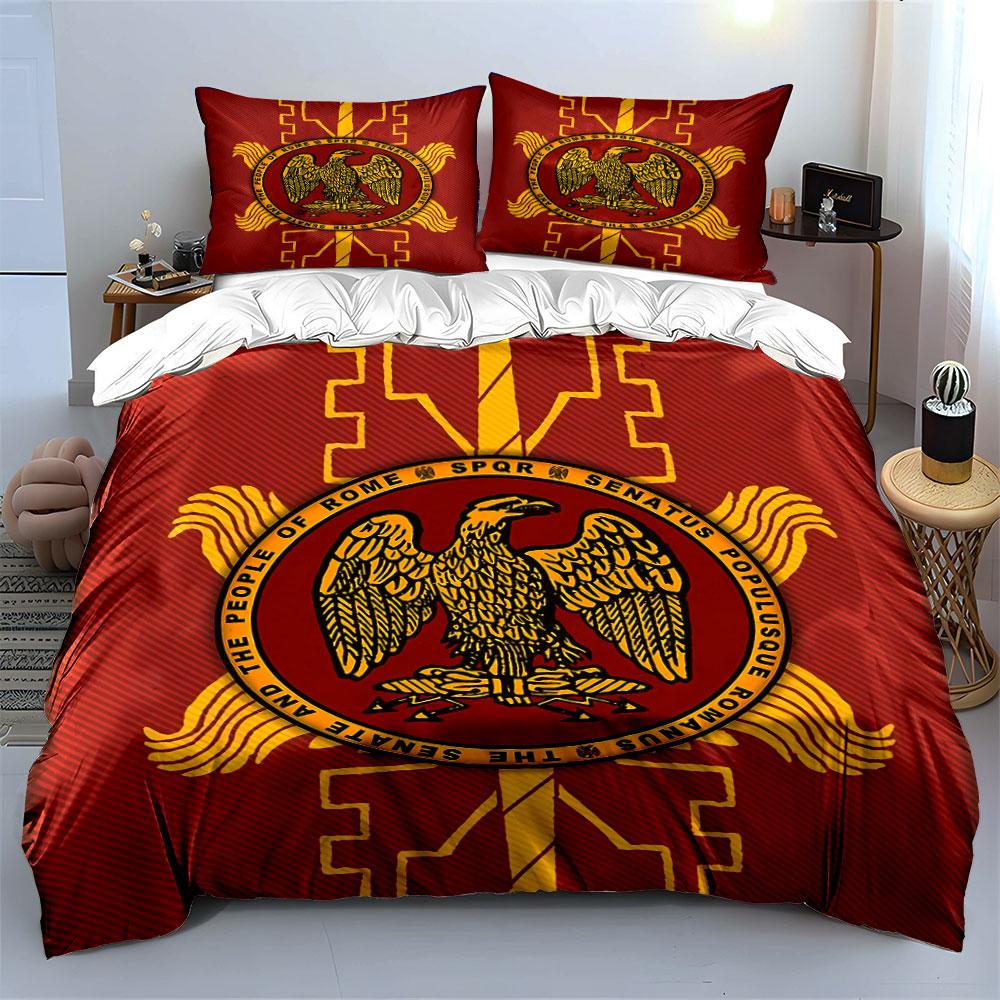 Roman Eagle SPQR Bedding Set Bedding Duvet Cover Set Duvet Cover Pillowcases (1 * Duvet Cover 2 * Pillowcases, without duvet insert)