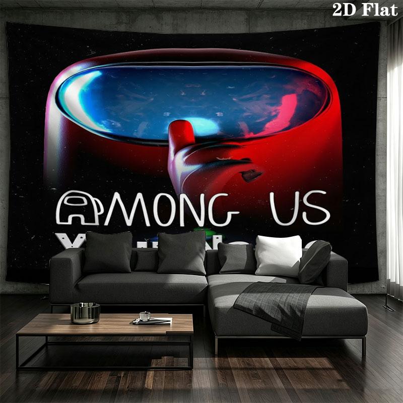 Among Us Custom Name Wall Tapestry Aesthetic Wall Hanging Printed Fabric Blanket Decorative Tapestries for Bedroom Living Room Home Decor