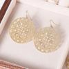 Ethnic Style Disc Earrings for Women Inlaid with Zircon Summer High-end Color-fading Necklace Jewelry Set