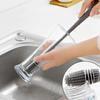 Rotating Long-Handle Brush for Cup and Baby Bottle Cleaning with Hard and Silicone Bristles