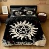 Supernatural Pattern Bedding Quilt Set Quilt Cover Pillowcase Home Birthday Gift(1 * Duvet Cover + 2 * Pillowcase, Without Core)