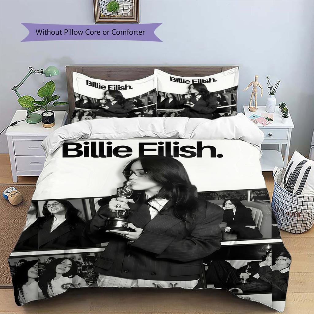 Op Maat Naam Billie Eilish Beddengoed, Dekbedset Dekbedovertrek Kussensloop Huis Verjaardagscadeau(1 dekbedovertrek + 2 kussenslopen, zonder binnenkussen) -HE33