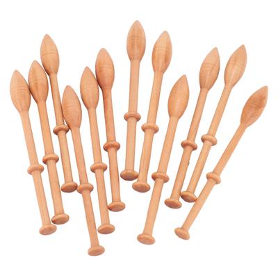 12 peças de bobina de renda de madeira profissional renda robbin ferramentas de tecelagem para tricô manual ferramentas faça você mesmo