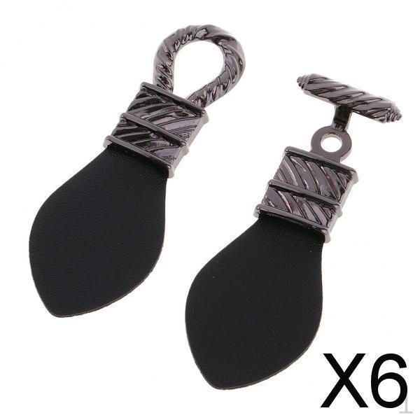 

6x1 пара тумблеров из искусственной кожи с металлическим крючком, застежка для пальто, сделай сам, серебристый