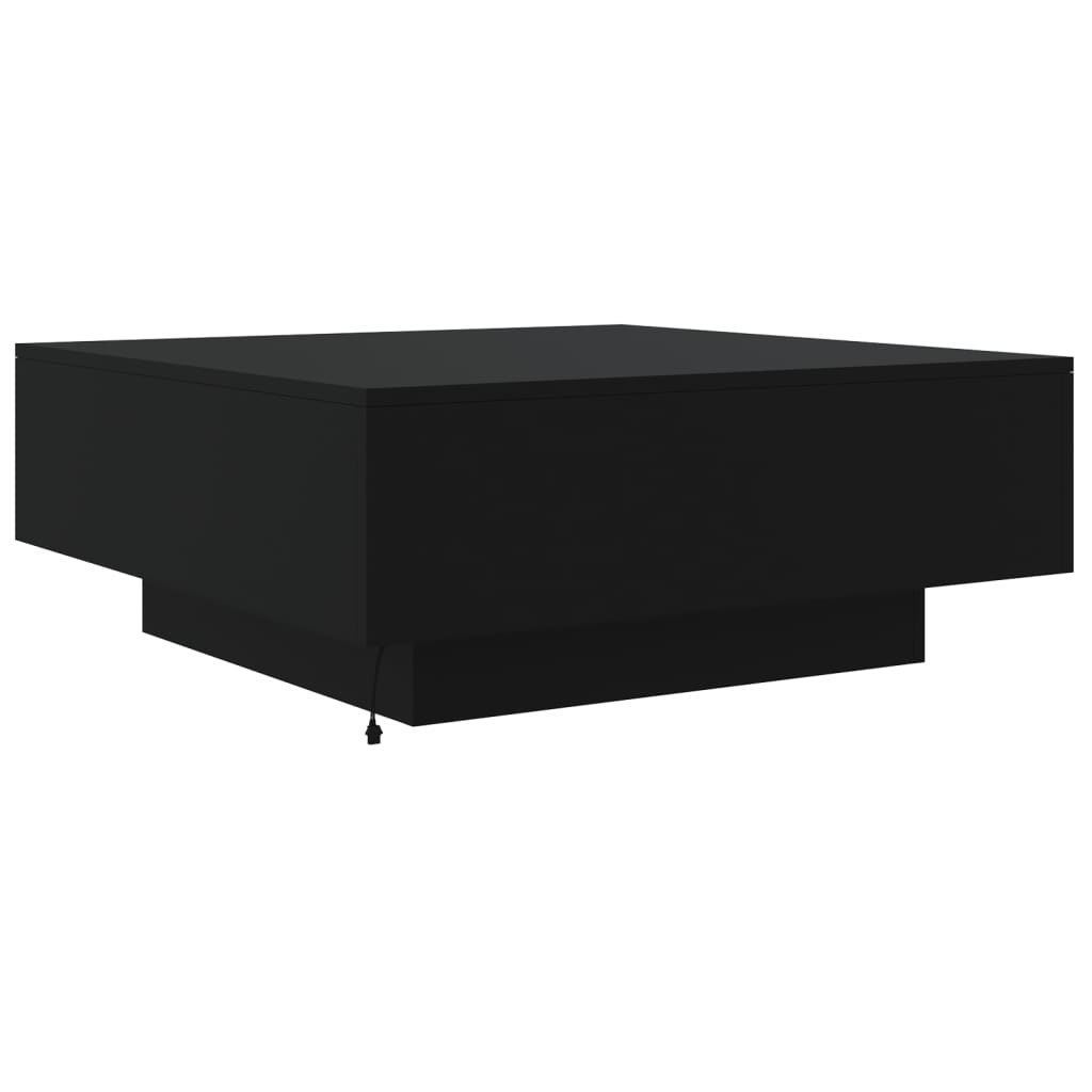 LED Coffee Table Black 80x80x31 cm