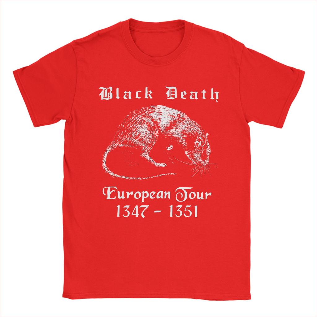 Bubonic World Tour T Shirt Black Death European Tour Harajuku T Shirts Short-Sleeved Tshirt Summer Pure Cotton Plus Size Clothes