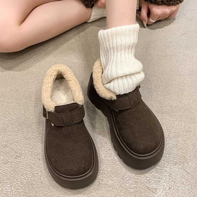 2025 Flats Platform Women Fur Snow Boots Warm Cotton Shoes 2025 Winter Trend Boots Casual Sneaker Sport Walking