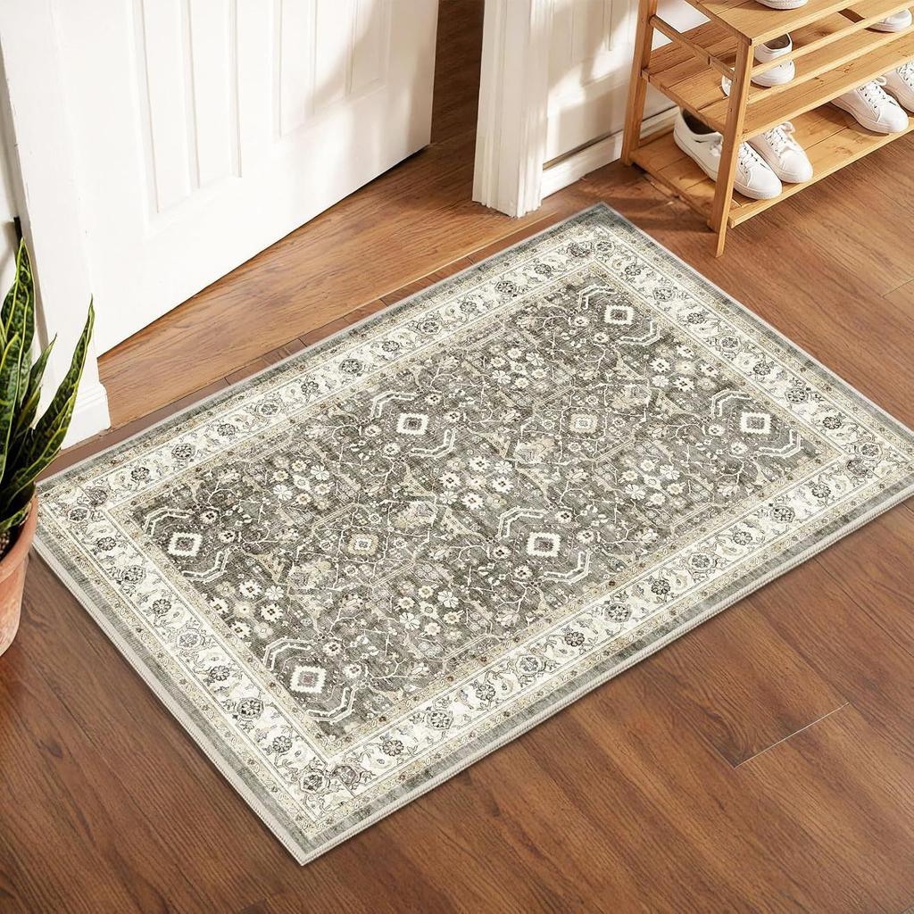 Persian Floor Mat Bathroom Dirt Resistant Floor Mat Easy To Maintain Door Mat for Entrance Foyer