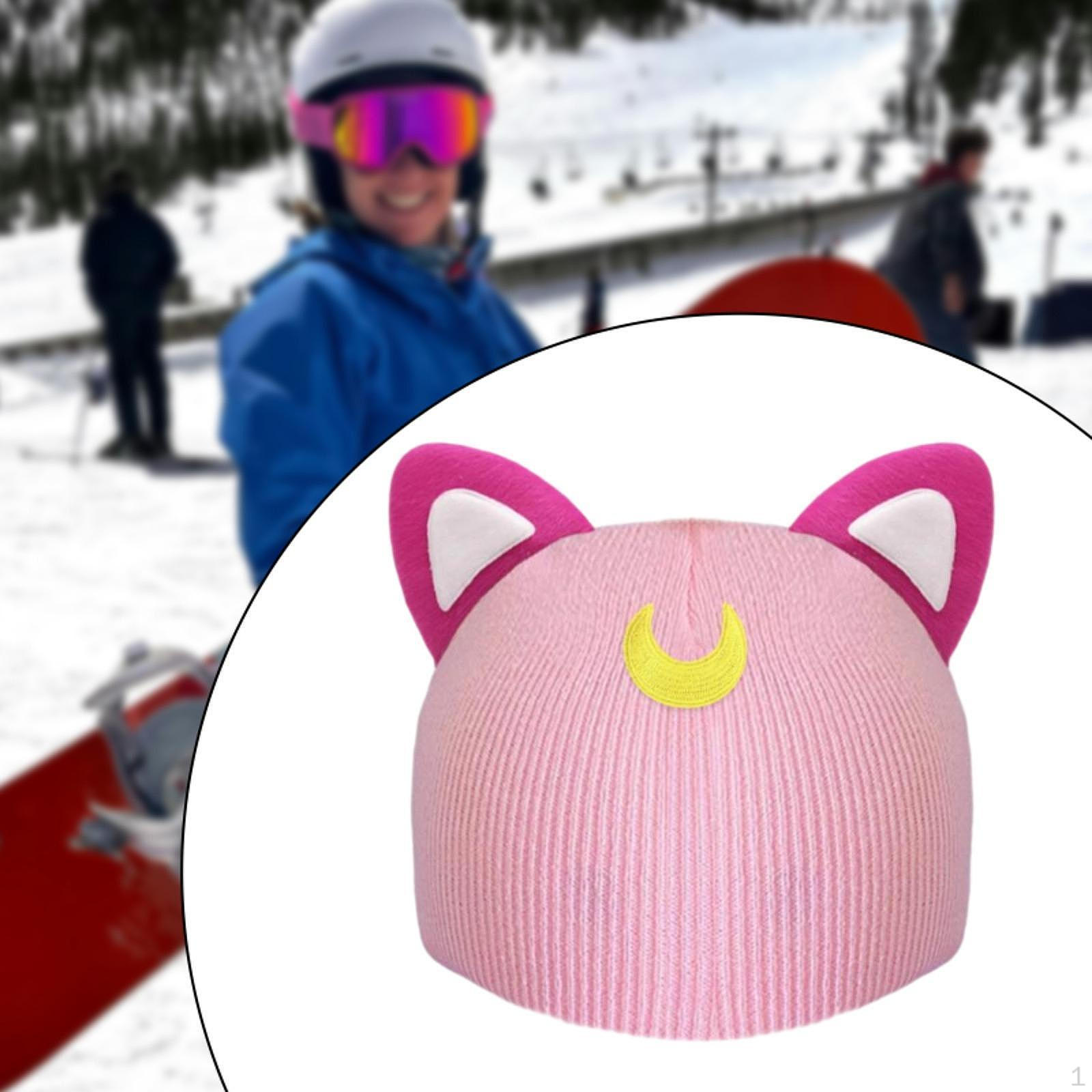 

Мультяшний чохол для гірськолижного шолома, веселий аксесуар для зимових видів спорту рожевий