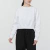 Nike W Nsw Flc Gx Crew Opal Casual Sports Fleece Lined Crew Neck Pullover Short Sweatshirt Women's White DM7658-100