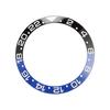 38mm Diameter Black Blue Watch Bezel Insert Base Ring White Character Ceramic GMT Wristwatch Bezel