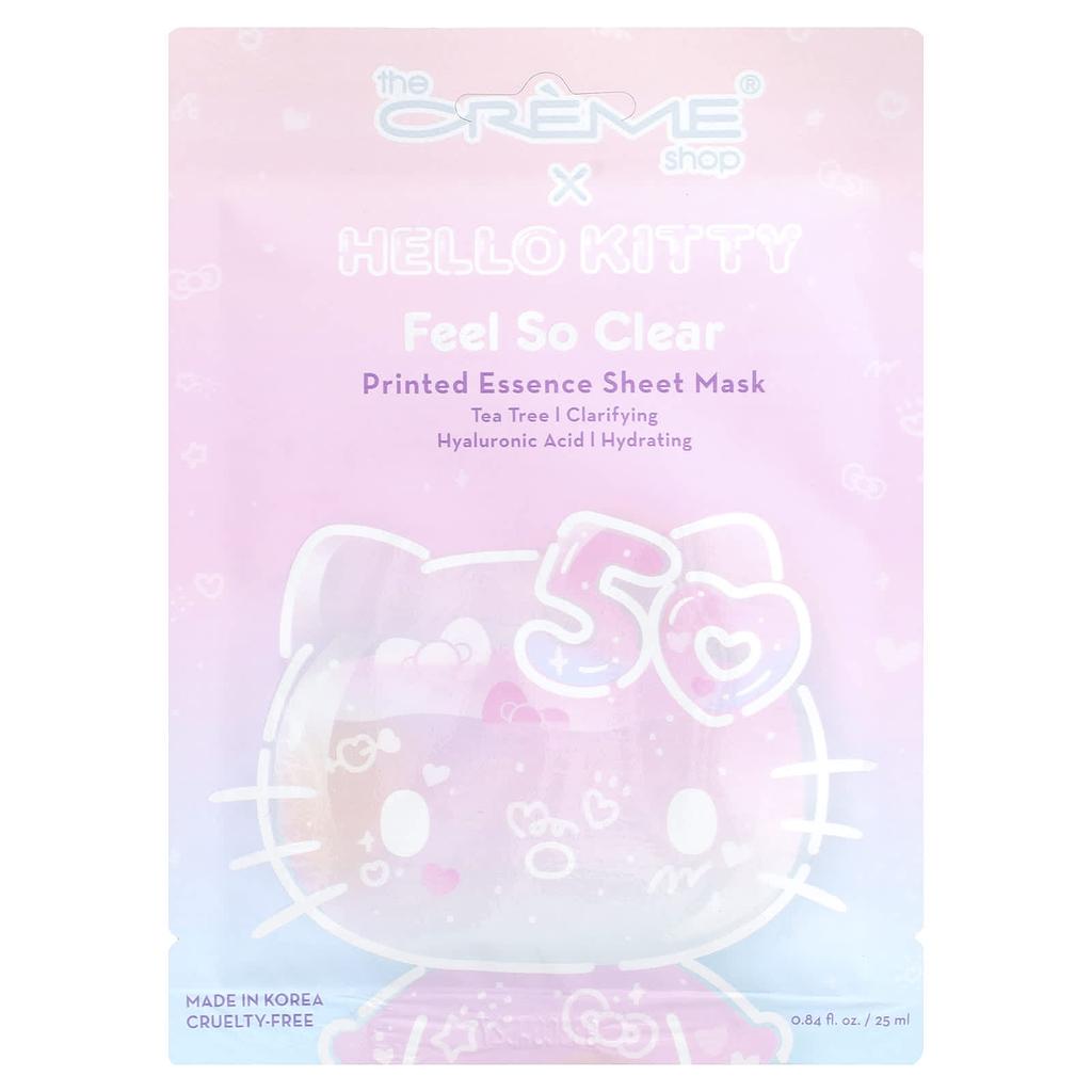 The Creme Shop, Hello Kitty®, Printed Essence Beauty Sheet Mask, Feel So Clear, 1 Sheet, 25ml (0.84 fl oz)