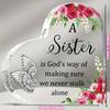 2D Flat Acrylic Heart Sister Gifts Desktop Decoration Plaque, Home Decor Plaque Hanging Wall Art Decorative Garden Decoration for Room Door Signs Hang