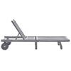 Grey Sun Lounger with Cushion Solid Acacia Wood