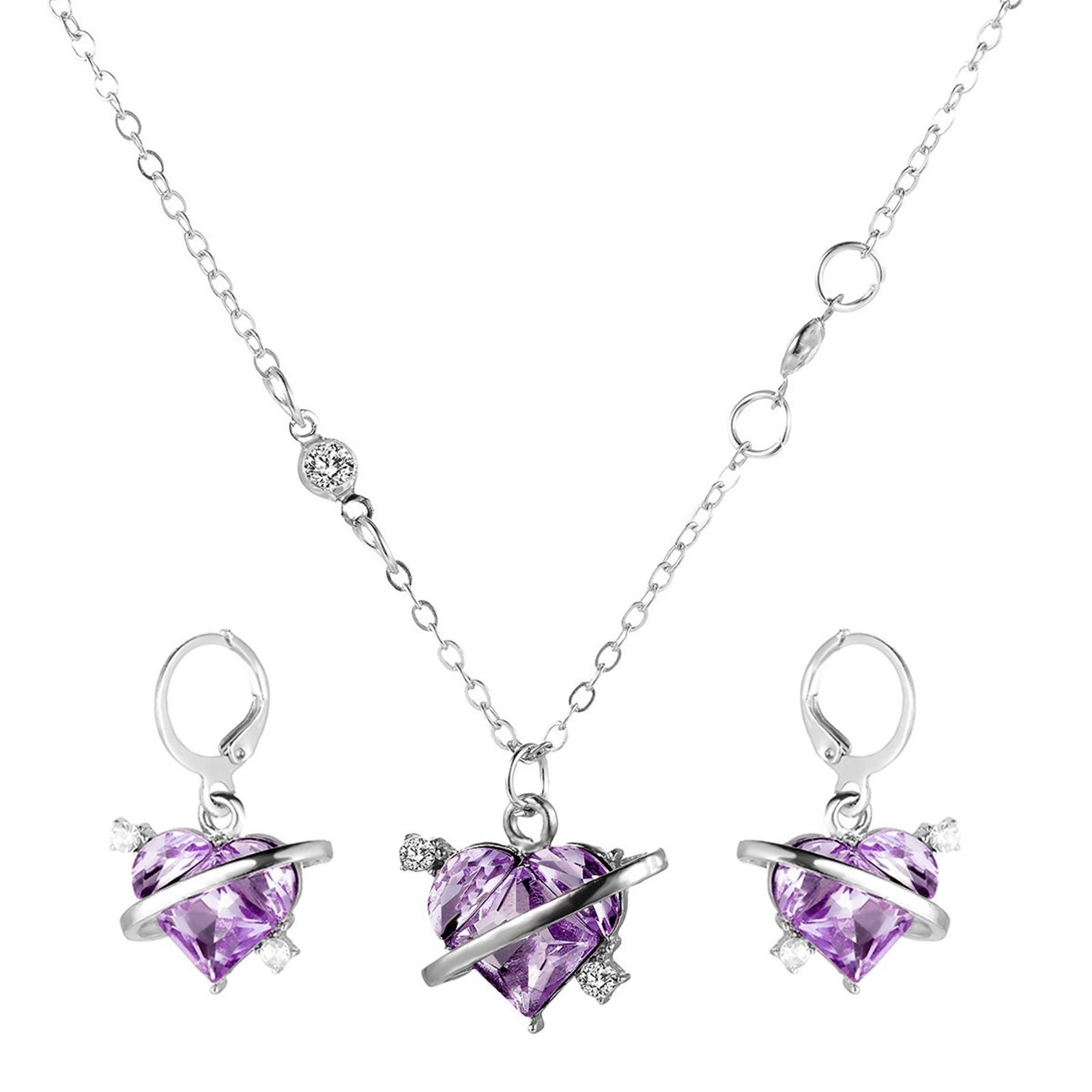 

Ожерелье-серьги Love Planet, комплект из 2 предметов Light Luxury Girl Purple Diamond Love One Size фиолетовый