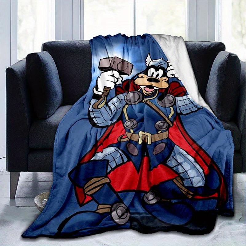 

1 шт. Плед с принтом Гуфи, Мягкий, Всесезонный плед для гостиной, спальни, Персонализированный подарок с очаровательным мультяшным дизайном 80cmx120cm(31inx47in)