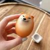 Kreatives Shiba Inu Hundegesicht Realistisch Eiförmig PVC Schreibtischdeko Hund&Ei Dekorationen für Heim-Büros Lustige Geschenke(1 Stück)
