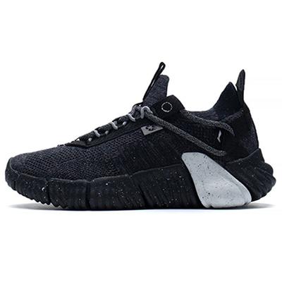 Li Ning Wukong Fabric Shock Absorbing Non-Slip Wear-Resistant Breathable Lightweight Low-Top Casual Shoes Women Sneaker Black AGLS026-2