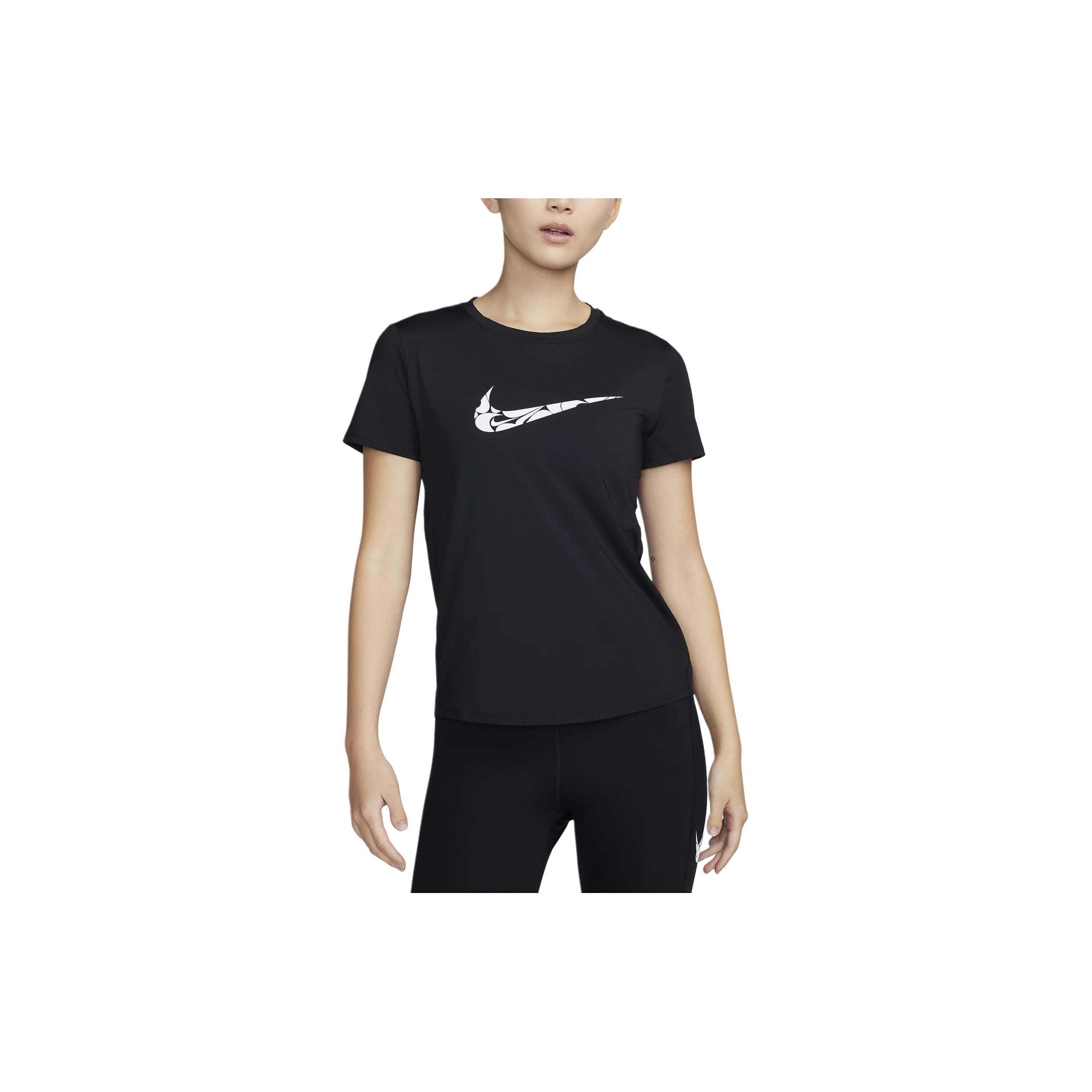 (WMNS) Nike One Swoosh Dri-FIT Short-Sleeve Running Top  Black White  Women s FN2619-010 M