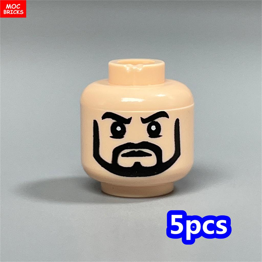MOC Bricks Hollow Flesh Face Expression Head For 4cm Figure DIY Educational Building Blocks Toys For Children Gifts