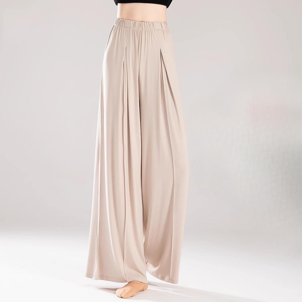 Chinesischer Klassischer Tanz Plisseehose Modernes Tanzkostüm Erwachsene Drapierte Hose mit geradem Bein Tanzhose Fließende Übung Weitbeinige Hose