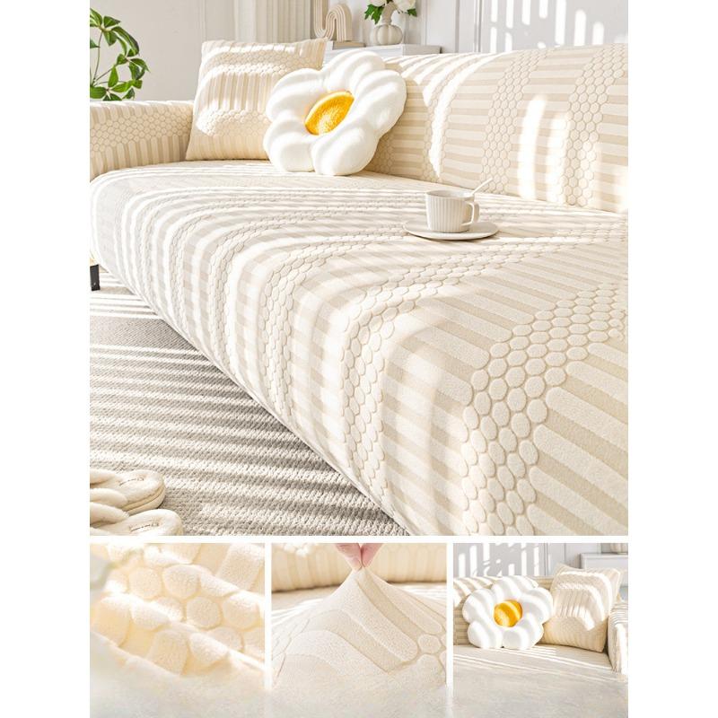 

Чехол для дивана премиум-класса в кремовом стиле Универсальный универсальный чехол Four Seasons Универсальный чехол-погремушка с защитой от царапин Ткань 190-230cm