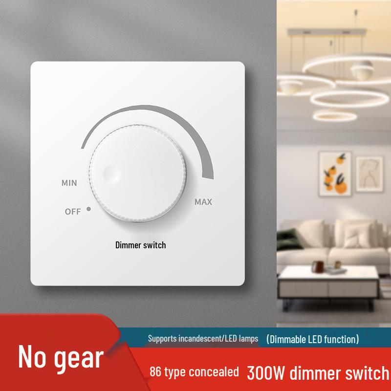 

86 Type Stepless Rotary Dimmer Switch for LED & Incandescent Lamps, 300W