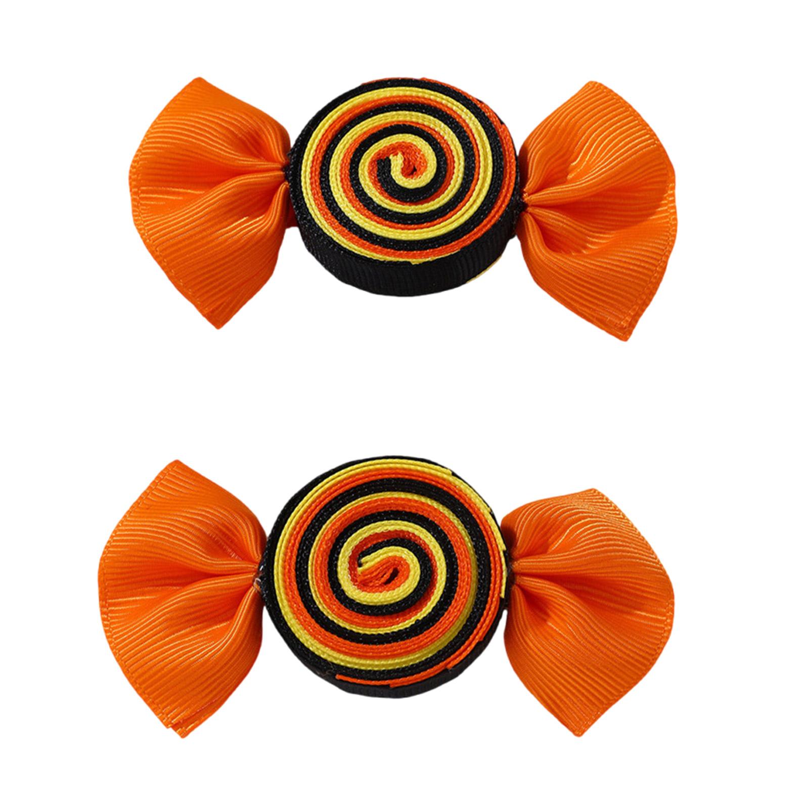 

2 шт. Красочные заколки для волос для девочек, стильные аксессуары для волос, заколки для волос с узорами в виде конфет и десертов и животных оранжевый