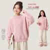 Girls' Cozy Bow-Accented Winter Pullover Sweater