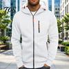 Casual Lightweight Outerwear Men Zip-up Hoodie, Athletic Hooded Jacket, Long Sleeve Sweatshirt Versatile Exercise Sports Jacket with Zippered Pockets
